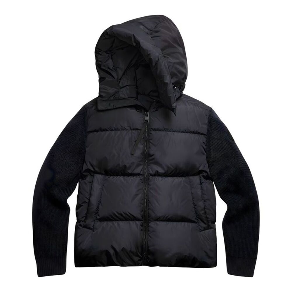 Canada Goose Mens  Hybridge Grove Wool Knit Down Hoodie, Blue